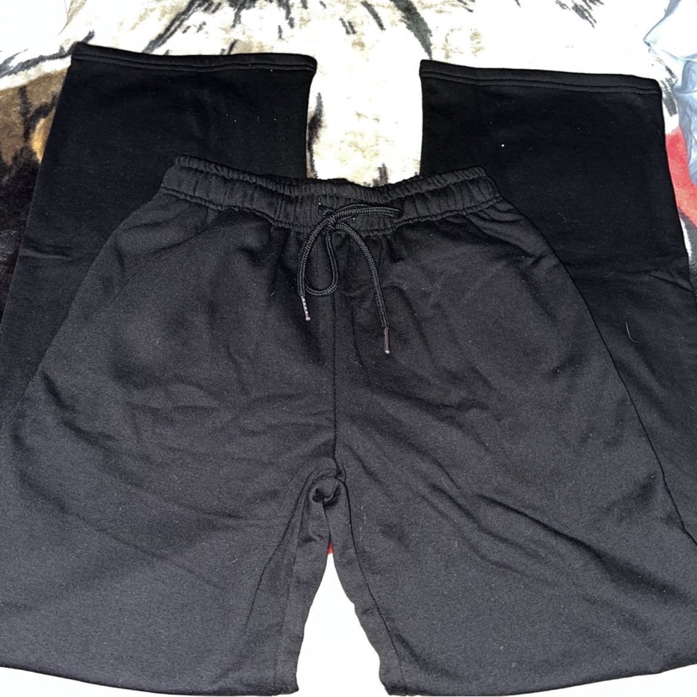 Black and gray Flare sweats